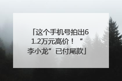 这个手机号拍出61.2万元高价！“李小龙”已付尾款
